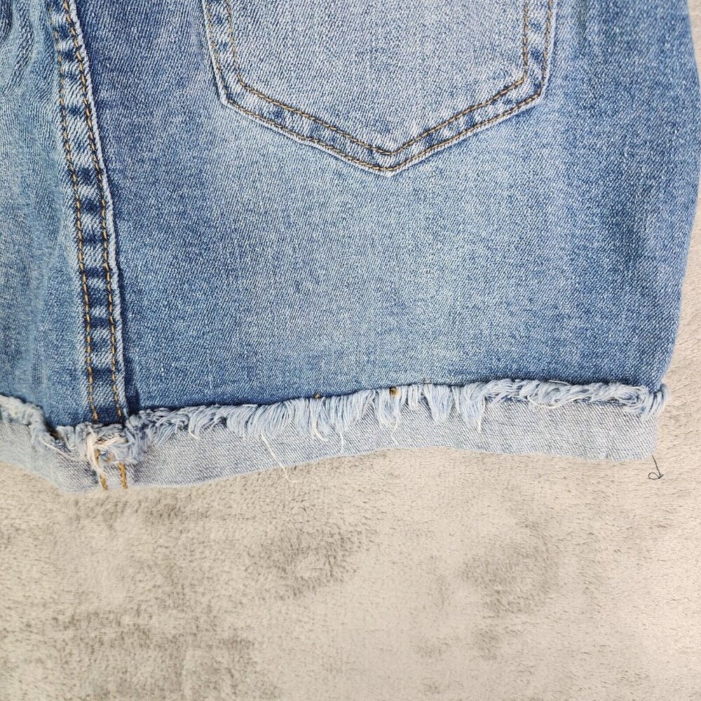 Womens Gogo Jeans Blue Denim Skirt Distressed Cuffed Raw Hem Size 1 - Picture 9 of 12